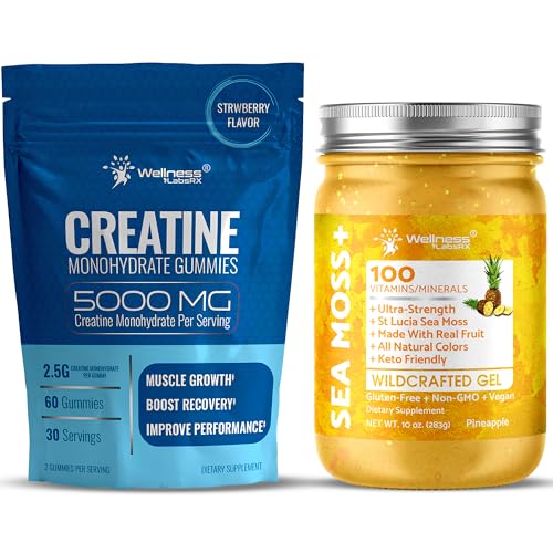 Amazon.com: Sea Moss Gel and Creatine Gummies Bundle, Pineapple, 2